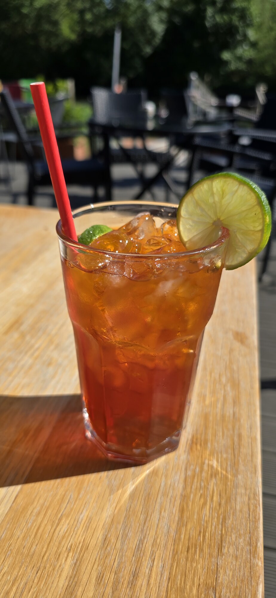 Thai iced tea served at the café